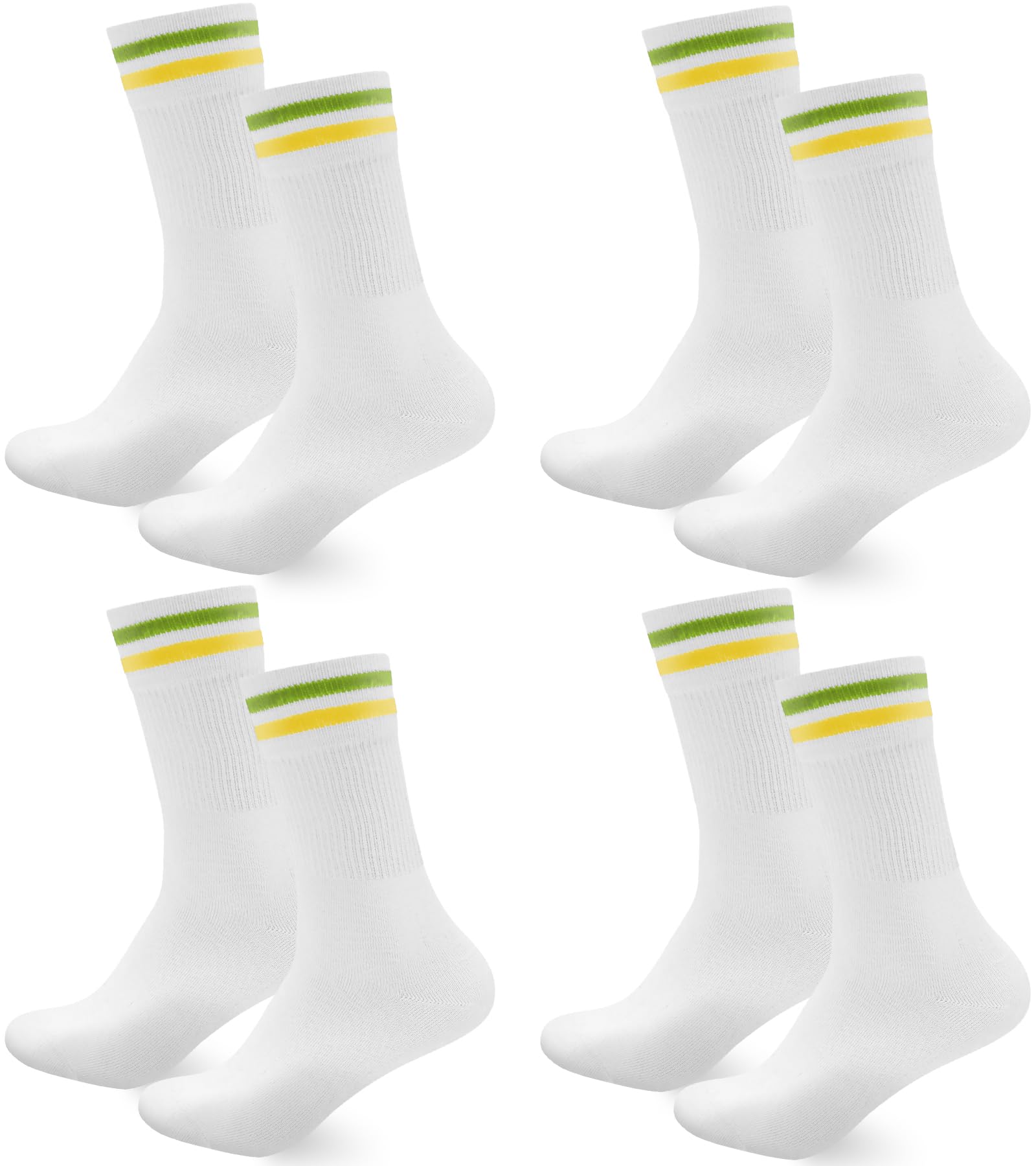 Smart Sir Socken Herren Damen Sportsocken 4 paar, Tennissocken Schwarz Lange Baumwollsocken Weiß, Laufsocken, Arbeitssocken weiss, 35-38