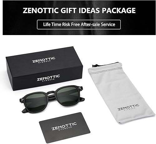 Miniatura 7 de ZENOTTIC Lentes de sol polarizados retro para mujer y hombre para cara pequeña, tonos clásicos cuadrados vintage, 100% protección UV a la moda