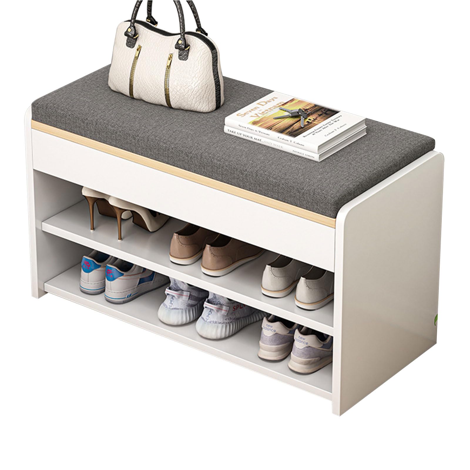 Tabouret à chaussures de luxe léger en velours rembourré pour une entrée moderne