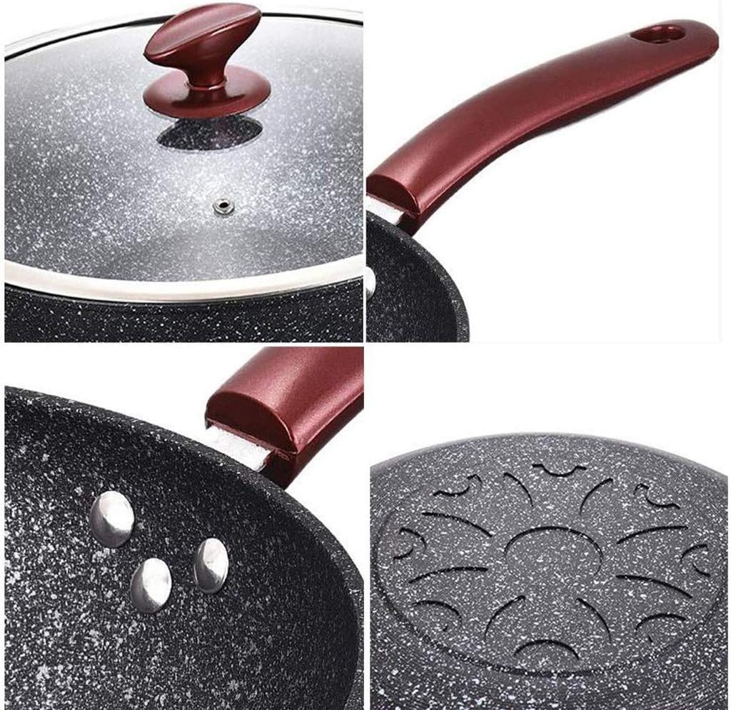Maifan Stone Wok-Nonstick Saute Pan,Frying Pan with Lid,Multi-Function Skillet with Handle