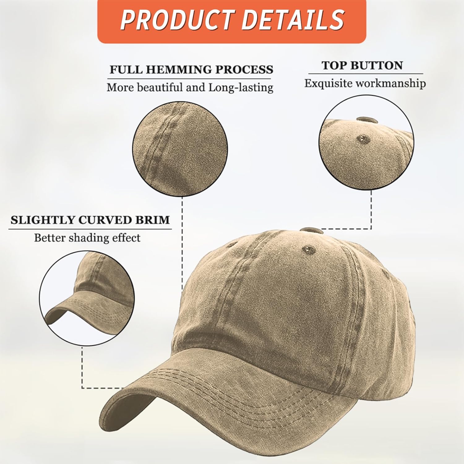 Horse Heartbeat hat for Women Men Vintage Hats Baseball Cap Adjustable Washed Cotton Cap - Image 7