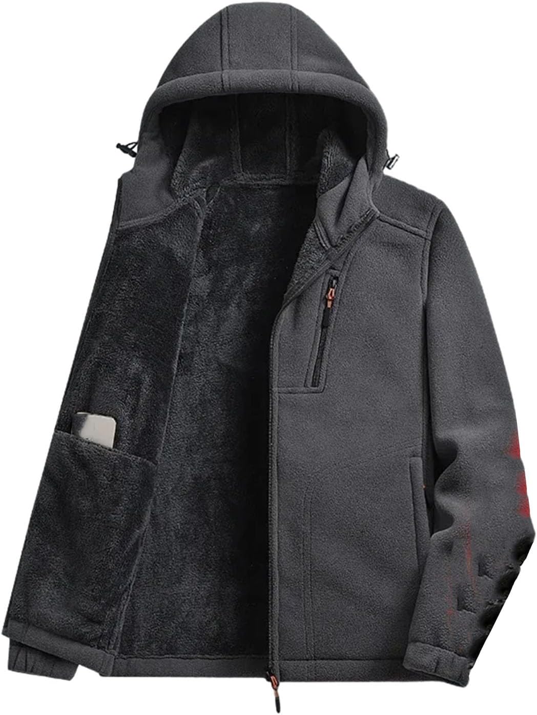 Men's Hoodie Fleece Warm Windbreakers Winter Camping Hiking Jackets Tactical Soft Polar Coats