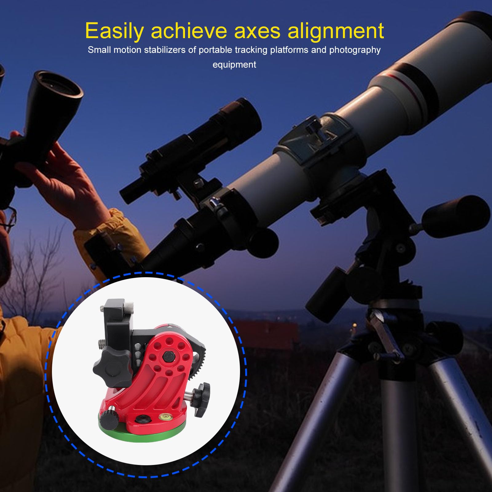 SIXRUN Base a Montatura Equatoriale, Sedile di Regolazione della Latitudine in Lega di Alluminio con Regolazione Fine Dell'Angolo da 0 a 90 Gradi per Telescopi Sky Watcher (Digitare un)