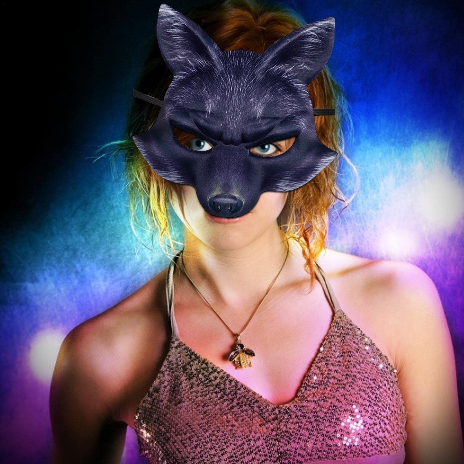 Halloween Fuchs-Maske Für Erwachsene – Kunstpelz-Halbmaske Realistisch (18x17 Cm) Für Kostüm & Cosplay