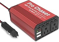 Pro Chaser 400W Car Power Inverter DC 12V to 110V AC Converter Dual 6.2A USB Ports AC Outlets for Laptops Phones Road Trips