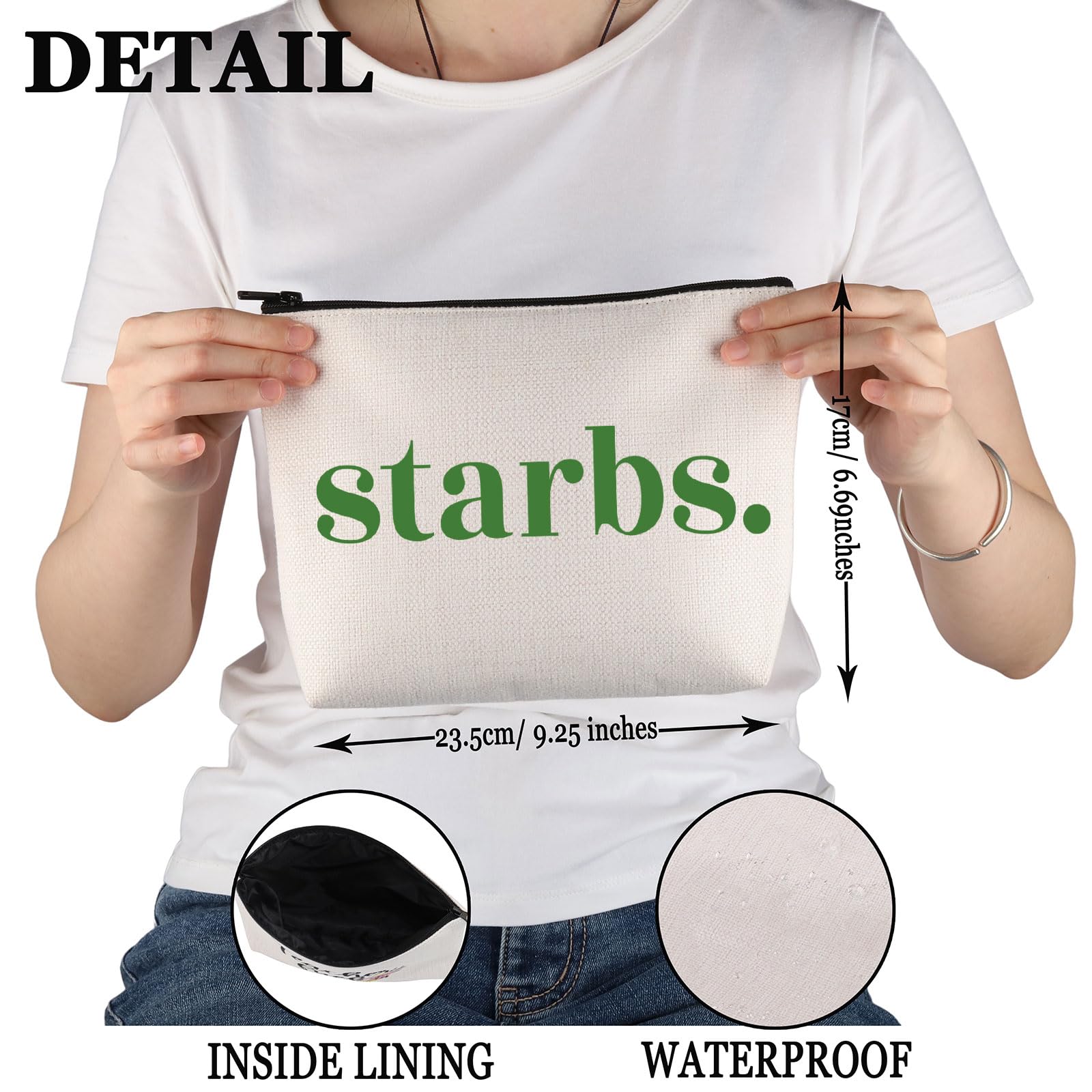 PWHAOO Coffee Lover Gift Starbs Makeup Bag Tea Lover Cosmetic Bag Co-ffee Themed Gift Co-ffee Life Bag (Starbs M)