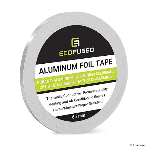 Eco-Fused Cinta adhesiva de papel de aluminio para reparaciones de calefacción y aire acondicionado, térmicamente conductora, resistente a llamas,