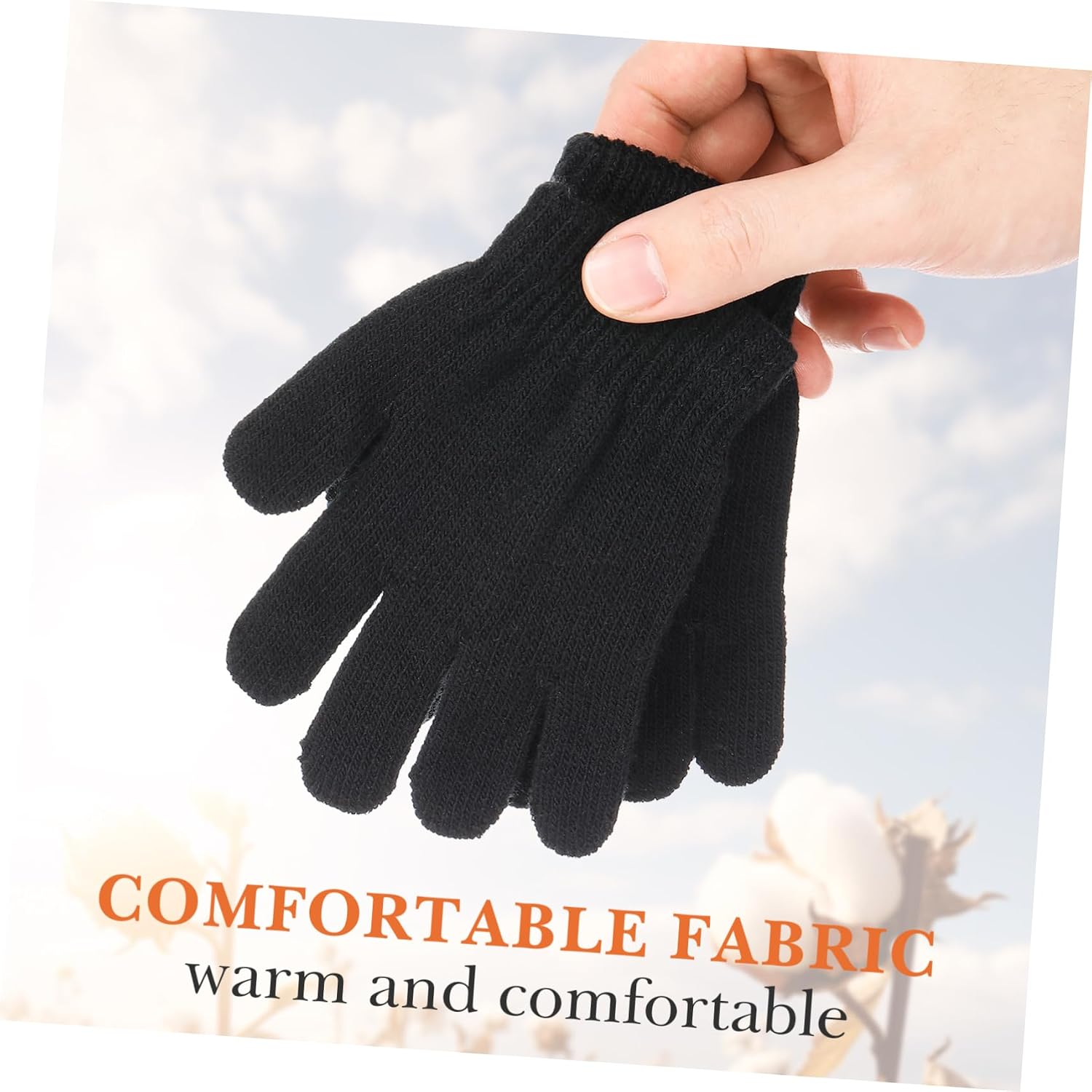 LIOOBO 2pcs Knitted Children's Gloves Full Finger Winter Warm Gloves 4-12 Years Old Boys and Girls for Cold Weather