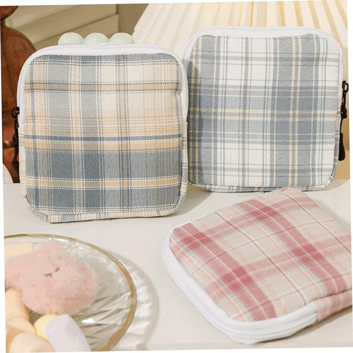 Compact Sanitary Napkin Organizing Pouch 4pcs Cotton Zipper Bag image 5