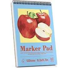 Umriox 50 Sheets Marker Paper Pad 8.3" x 11.7", Double Sided Paper