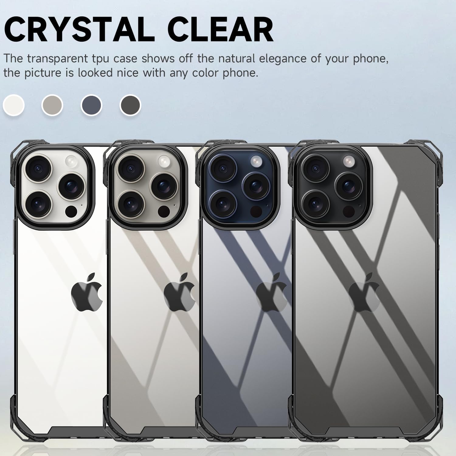 Clear for iPhone 15 Pro Max Case Crossbody Strap, Transparent Mobile Cover with Adjustable Neck Cord Rope PC Shockproof Lanyard Phone Case for iPhone 15 Pro Max Strap Women - Image 3