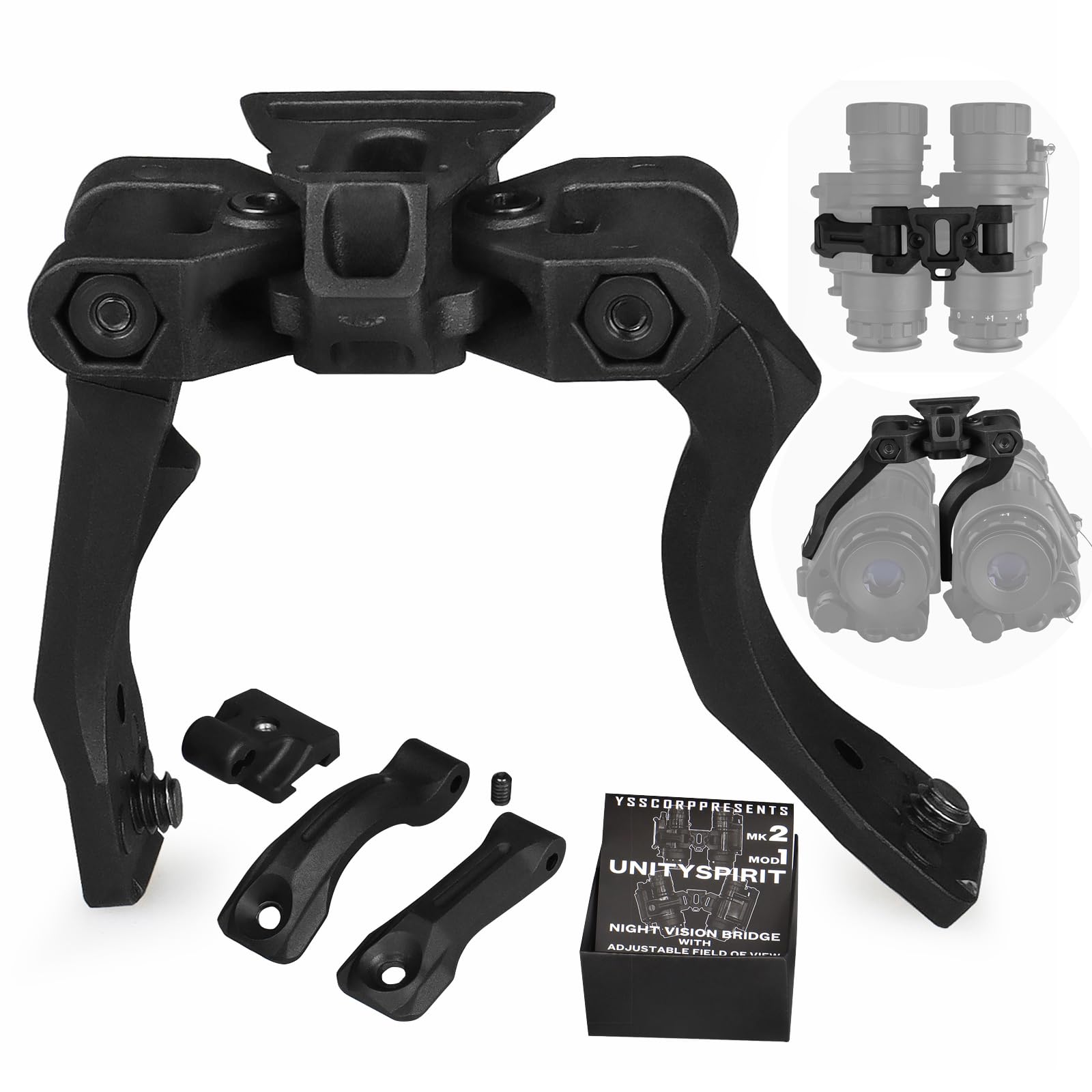 CANIS SPORT INC New Night Vision Bridge with Adjustable Field of View Support 2 Optical Night Visions or 1 Digital Night Vision (British Standard)