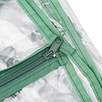 Vista 3 de Cubierta de repuesto para invernadero de 4 niveles, 27 x 19 x 63 pulgadas, casa verde con puerta enrollable con cremallera enrollable, plástico