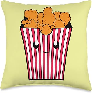 Chicken Popcorn Lover Foodie Fast Food Lover Chicken Nuggets Throw Pillow