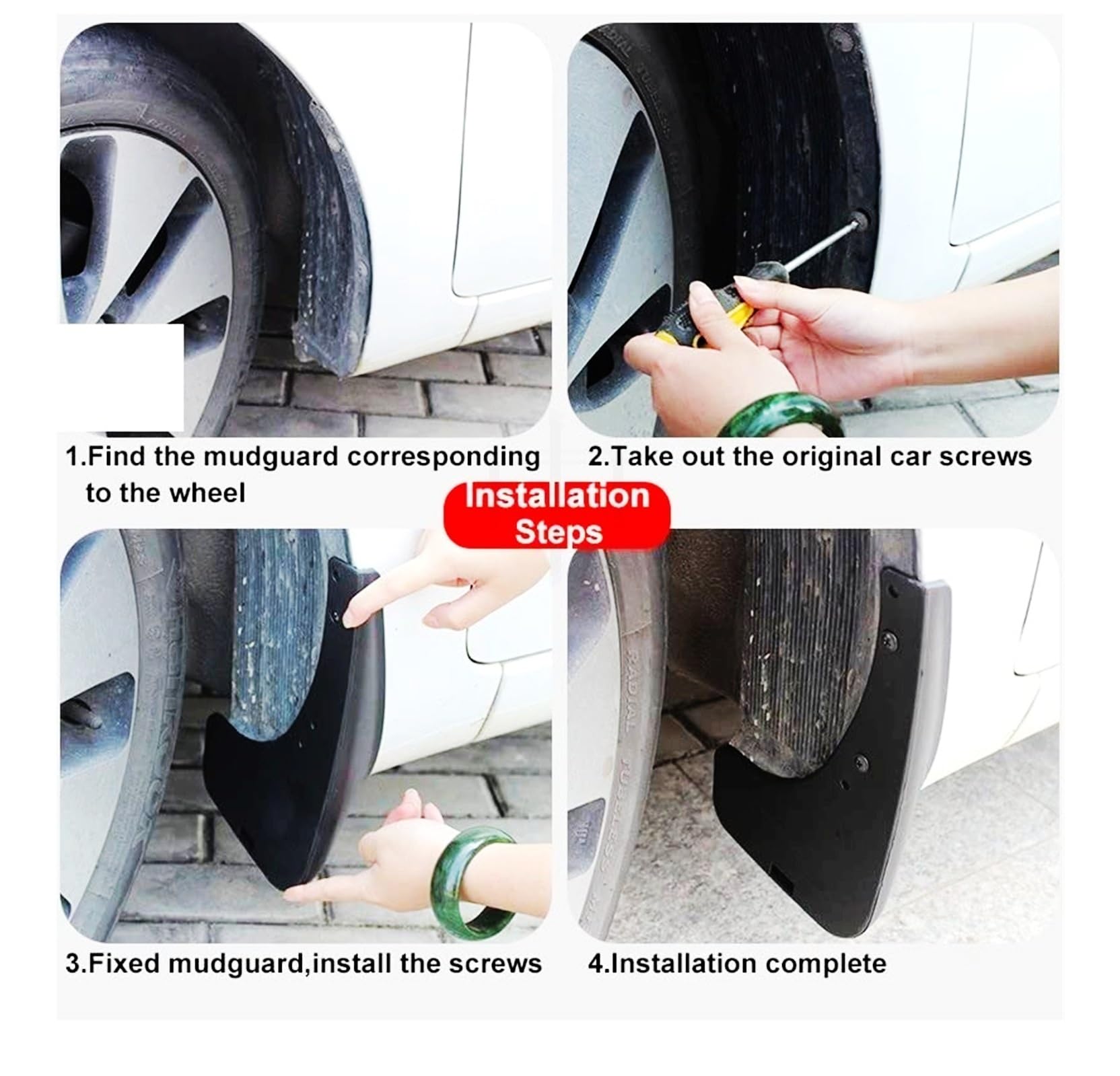 Garde-Boue Garde-Boue Avant et arrière Compatible avec Hyundai pour Tucson TL 2015-2019