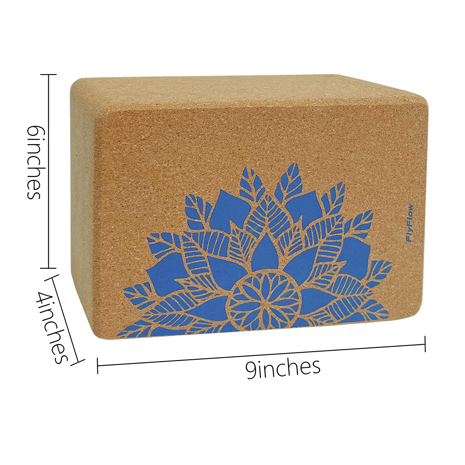 FlyFlow Kork-Yoga-Blöcke, 2 Stück, natürlich und umweltfreundlich, Übungsblock, 22,9 x 15,2 x 10,2 cm, für Yoga, Pilates und Gleichgewichtstraining
