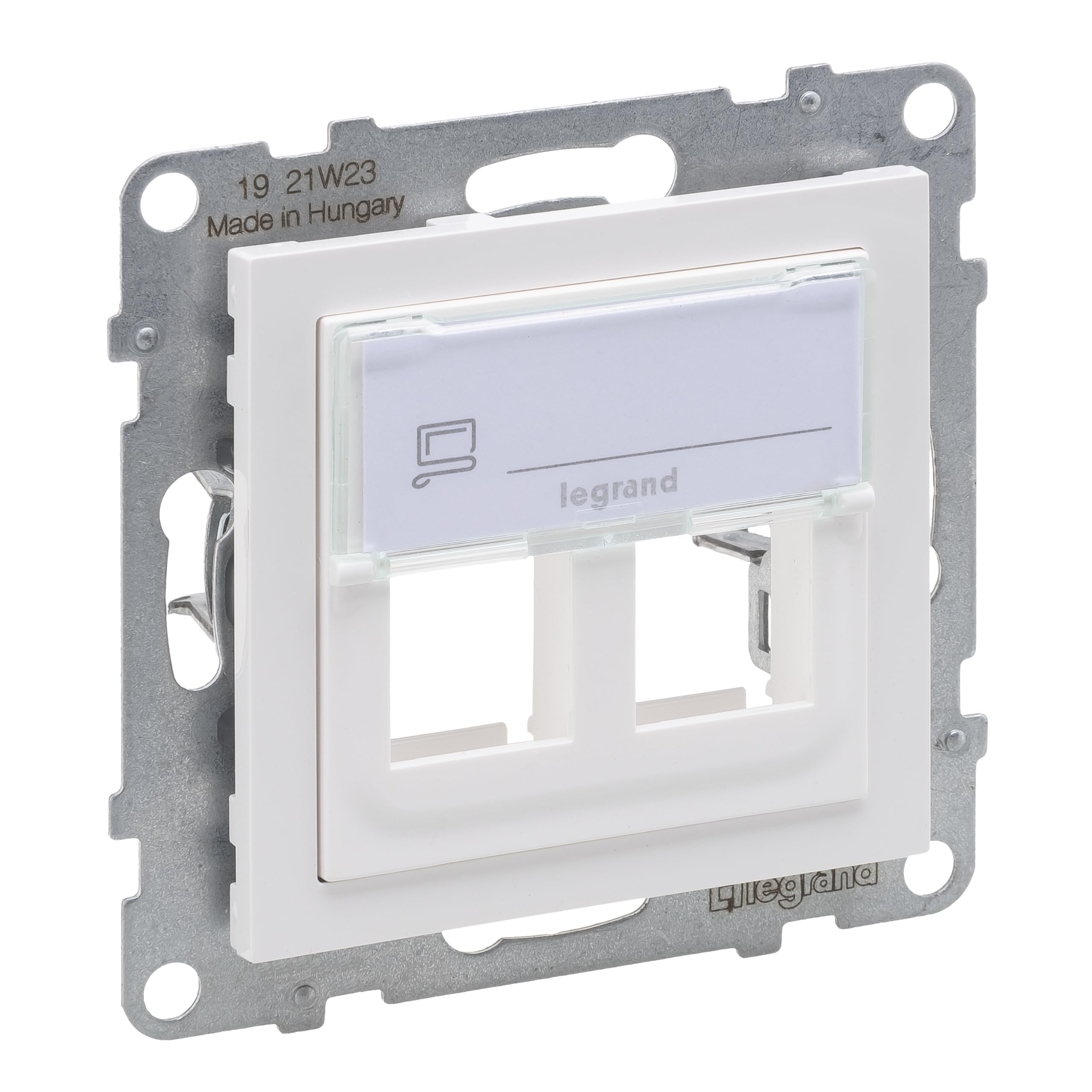 LEGRAND, SEANO 765602 2-Way Key Stone Adapter for Snap-on Key Stone Data Sockets, Key Stone Module, Colour: Ultra White