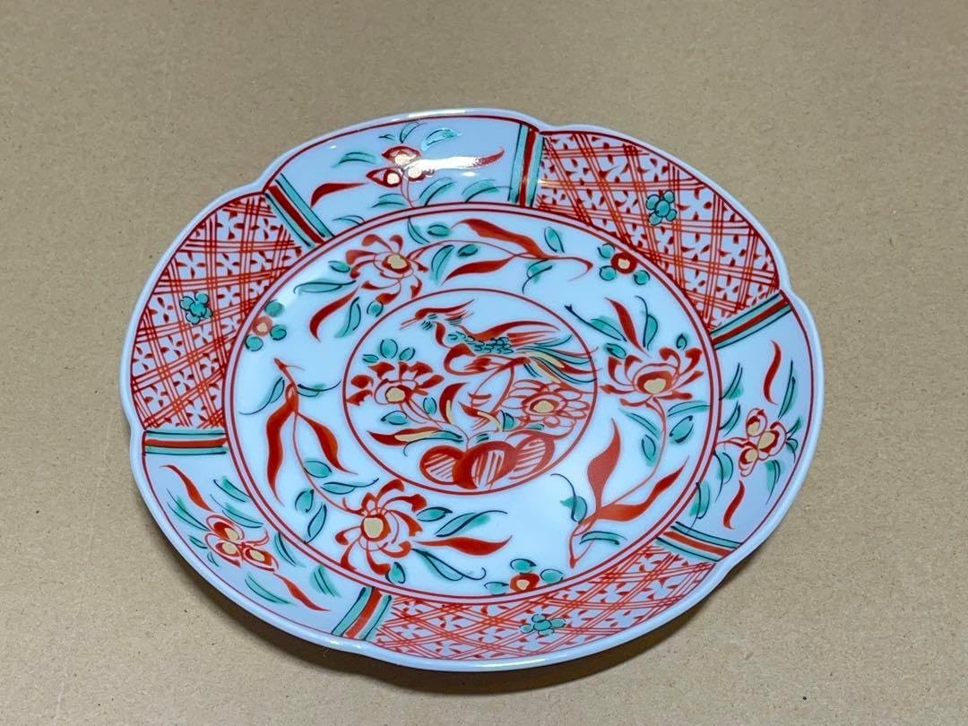 たち吉 赤絵 花鳥 和皿 5枚セット たち吉 赤絵花鳥 金彩丸紋 銘々皿