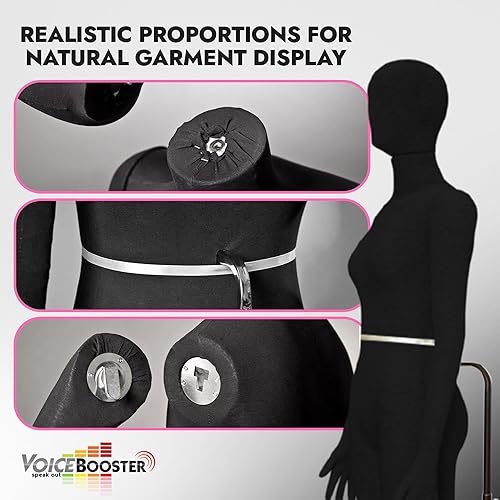 Miniatura 4 de Maniquí femenino, flexible y flexible de tamaño completo, suave, negro, por TK Products, ideal para disfraces