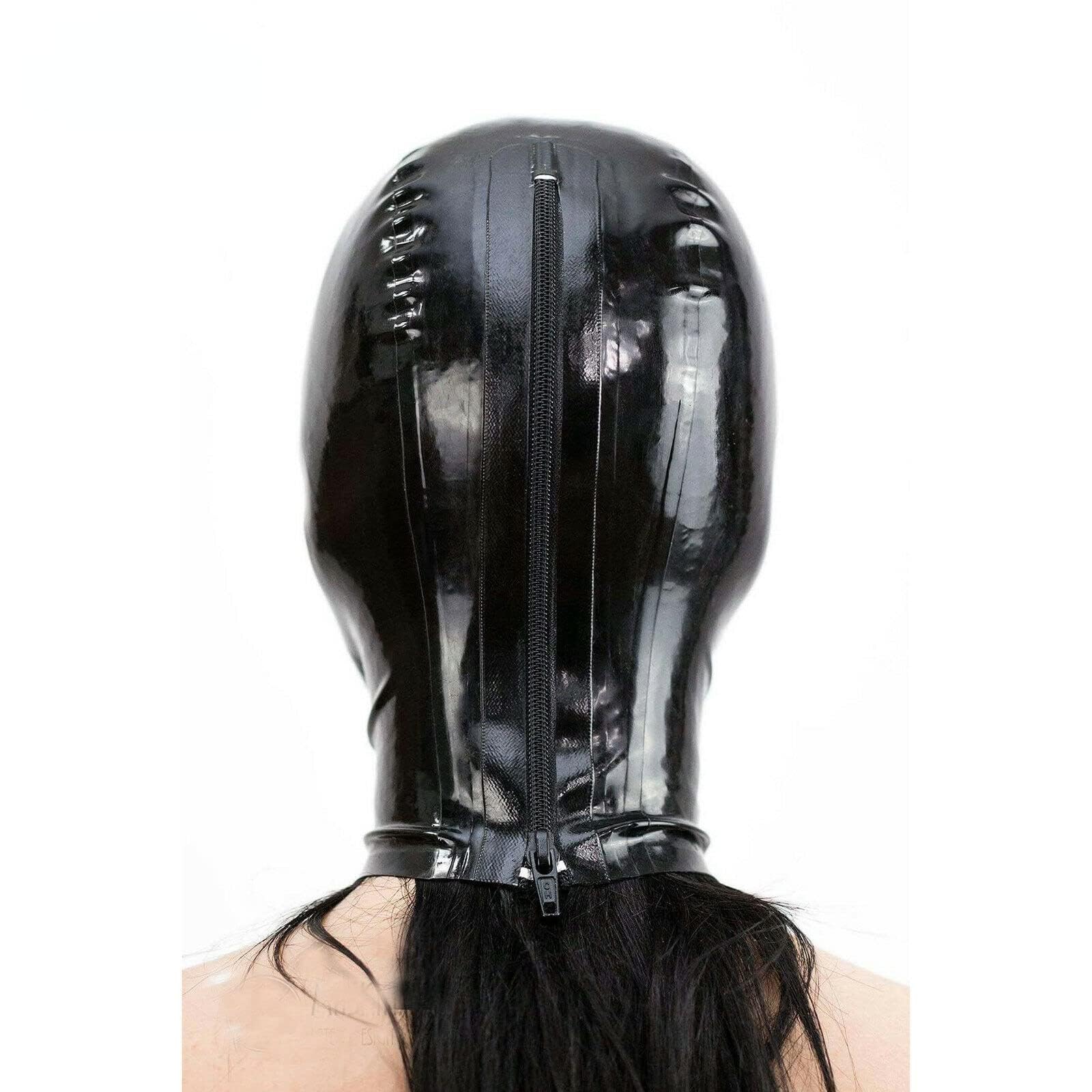 Máscara de Bondage SM Máscara de Látex Sexy Máscara de Fetiche de Esclavo Extremo Deja Agujeros para Respirar Máscara Completa de Goma Juegos Sexuales Máscara BDSM para Pareja Juego Oscuro Juegos(Norm