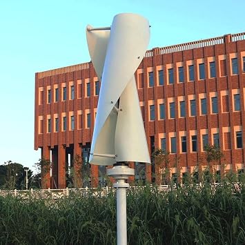 Vertical Wind Turbine Generator, 12V 24V Helix Maglev Axis Wind Turbine Generator Vertical Windmill 2 Blades Wind Generator Kit Portable Wind Power Turbine Maglev Generator with Controller,24V