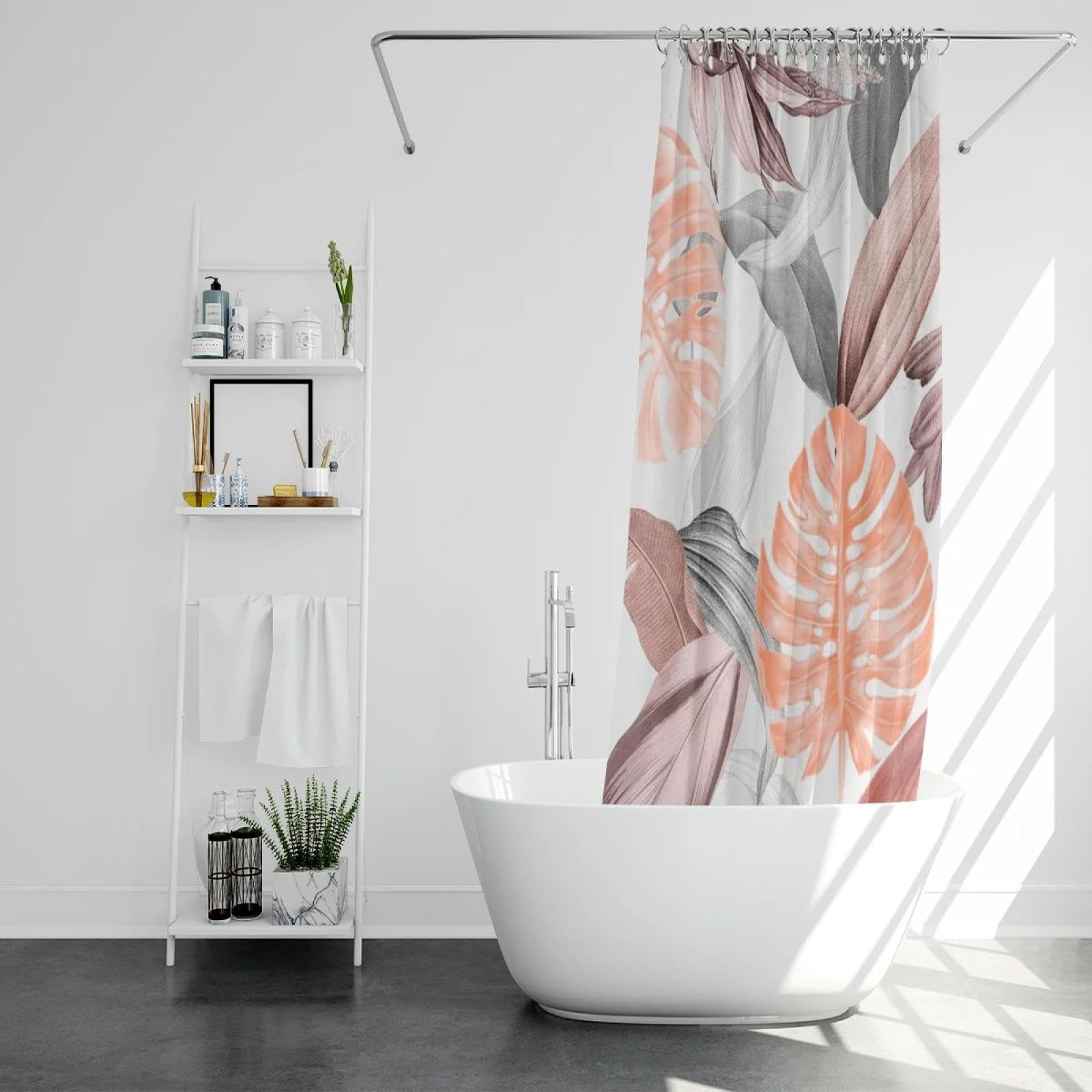 Rideau de douche bananier rouge en polyester épais pour un décor de salle de bain élégant