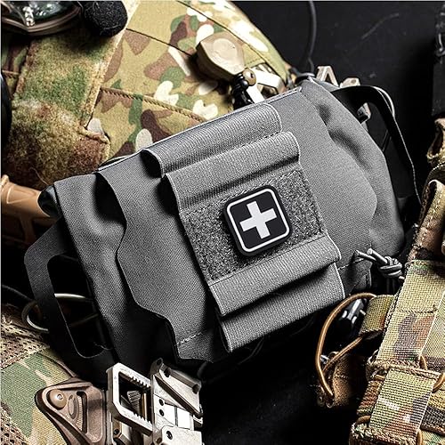 Miniatura 7 de Tactical Medical Molle Bolsa de primeros auxilios Sistema de dos piezas Micro Med Kit de emergencia Caza Bolsa (tamaño mediano)