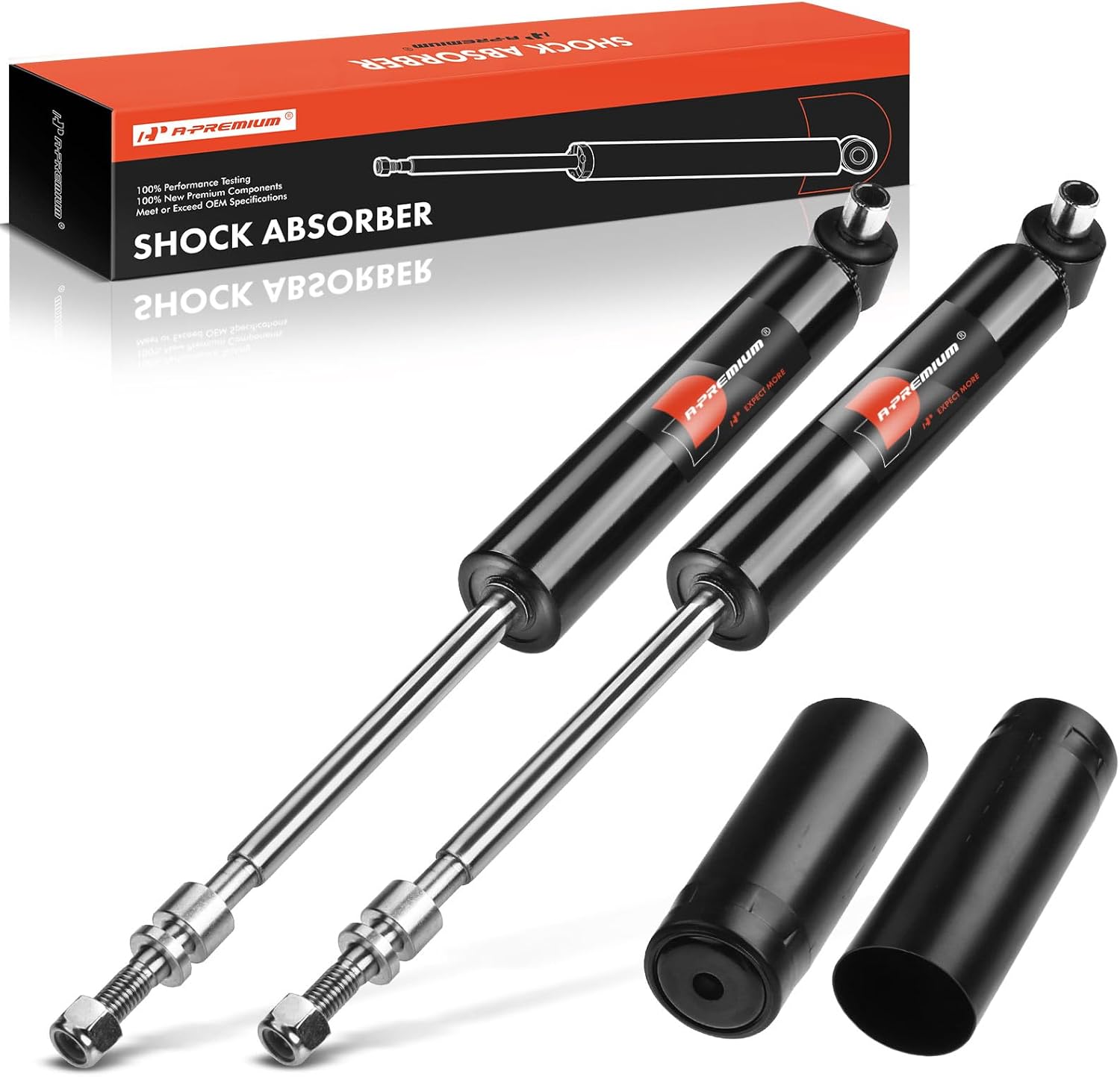 A-Premium Rear Pair (2) Shock Absorber Compatible with Volvo XC90 2003-2014, Driver and Passenger Side, Without Self Leveling