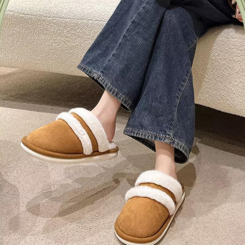 BEDAW Casa Calde Pantofole di Peluche, Pantofole di Cotone con La Salsa Spessa, Sneaker Interne Calde Invernali