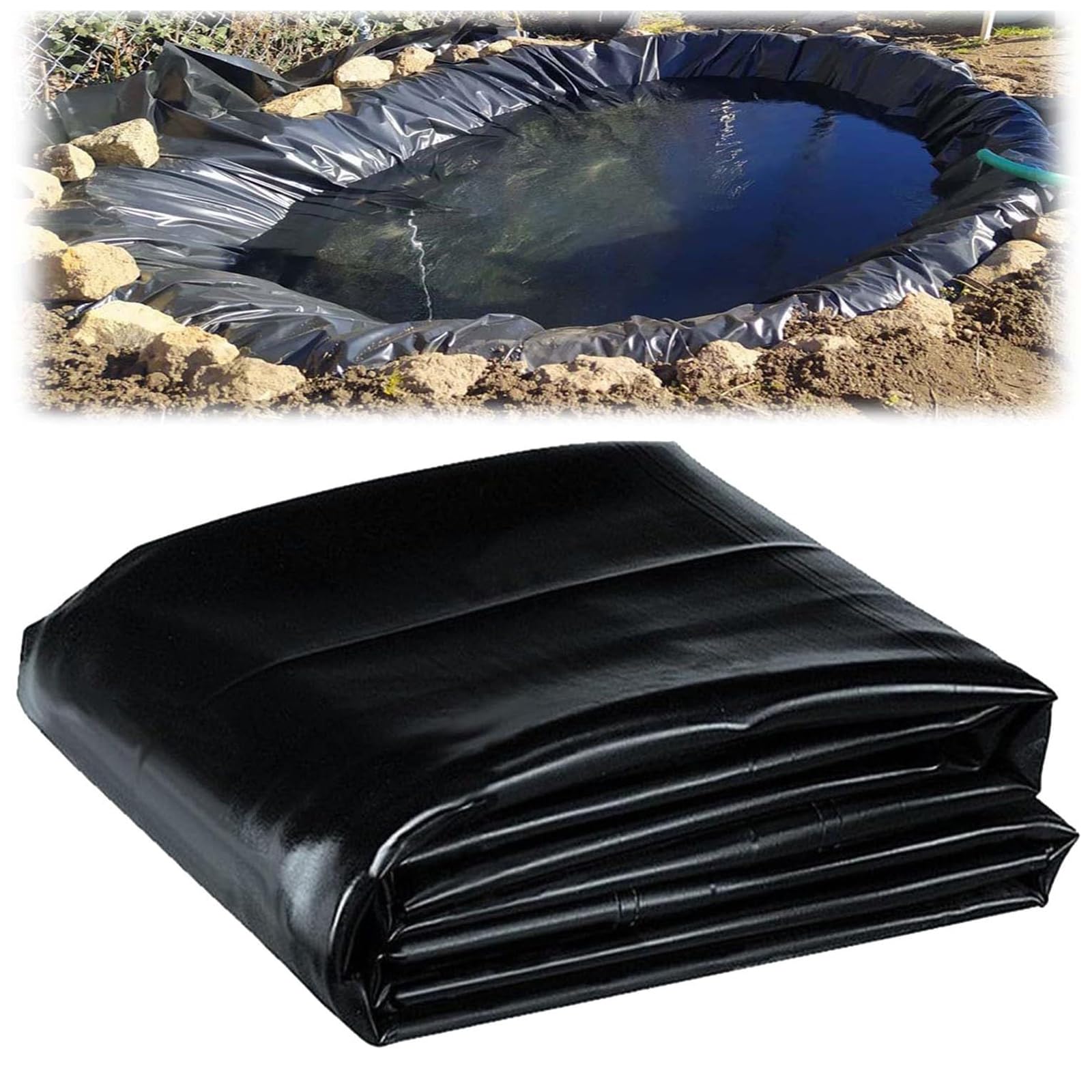 Telo Nero in PVC per Laghetto, Telo per Laghetto in HDPE Resistente