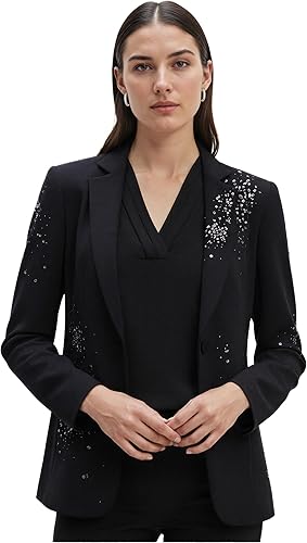 Anne Klein Women's One Button Embellished Blazer