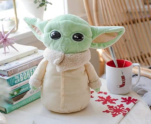 Miniatura 4 de Loungefly Star Wars: The Mandalorian The Child - Juguete de peluche de 12 pulgadas con cremallera de bolsillo, muñeca de peluche Baby Yoda con clip,