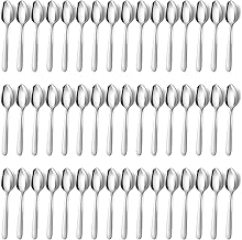 BEWOS Teaspoons, 48 pieces, stainless steel coffee spoons, 5.71 inches (14.5 cm), espresso spoons, dessert spoons, small spoons, mirror polished, dishwasher safe, set for households, restaurants