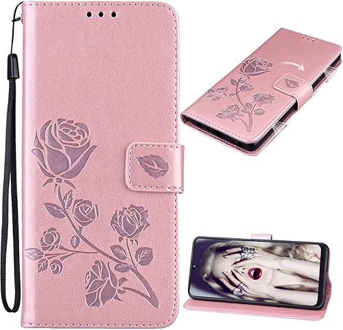 Miniatura 8 de CCSmall Funda tipo cartera para Xiaomi Redmi Note 11 4G (no 5G) para mujer, funda de flor rosa con tarjetero de crédito, bolsillos para efectivo