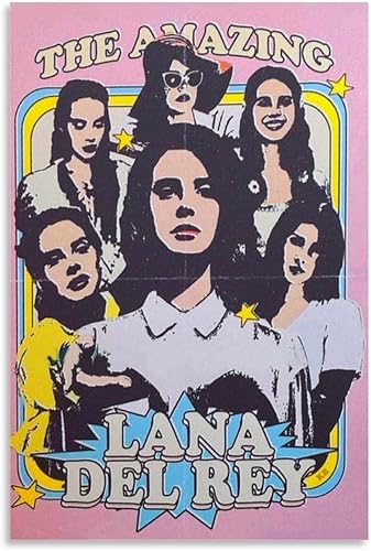 JINXX Póster vintage de Lana del Rey con pintura decorativa, pósteres de pared e imagen artística moderna para decoración de dormitorio familiar