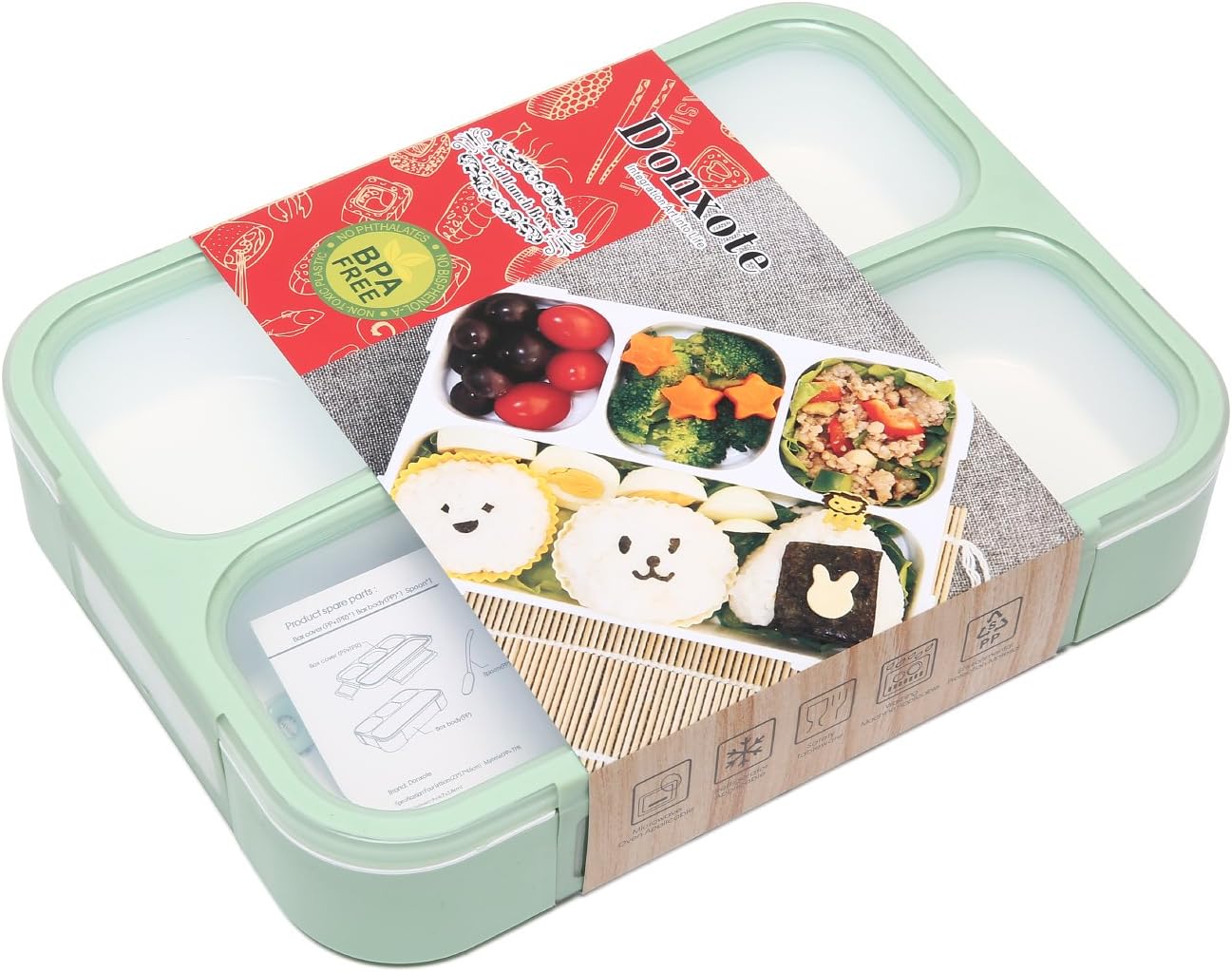 Donxote 1000ml Plastic Food Container, Multicolour