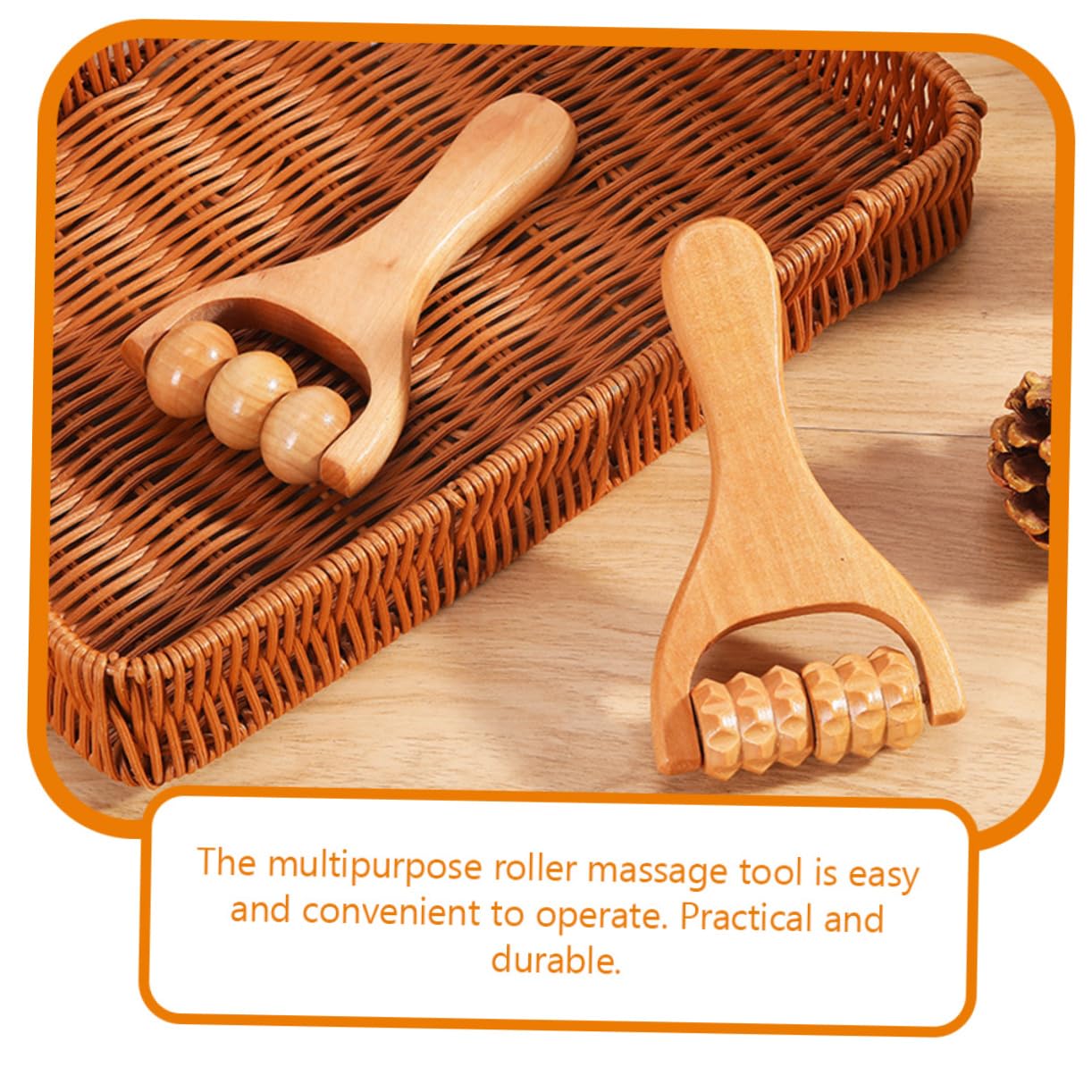 VALICLUD 3 Set Set Massaggiatore Bob Massaggiatore Portatile Piedi Cervicale A Mano Per I Muscoli Manuale Di Legno 3 Pezzi * 3
