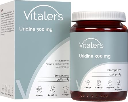 Vitaler's Uridine 300 mg - 60 Capsules, Vegan, 2 Months of Supplementation, No Preservatives, Pure Composition