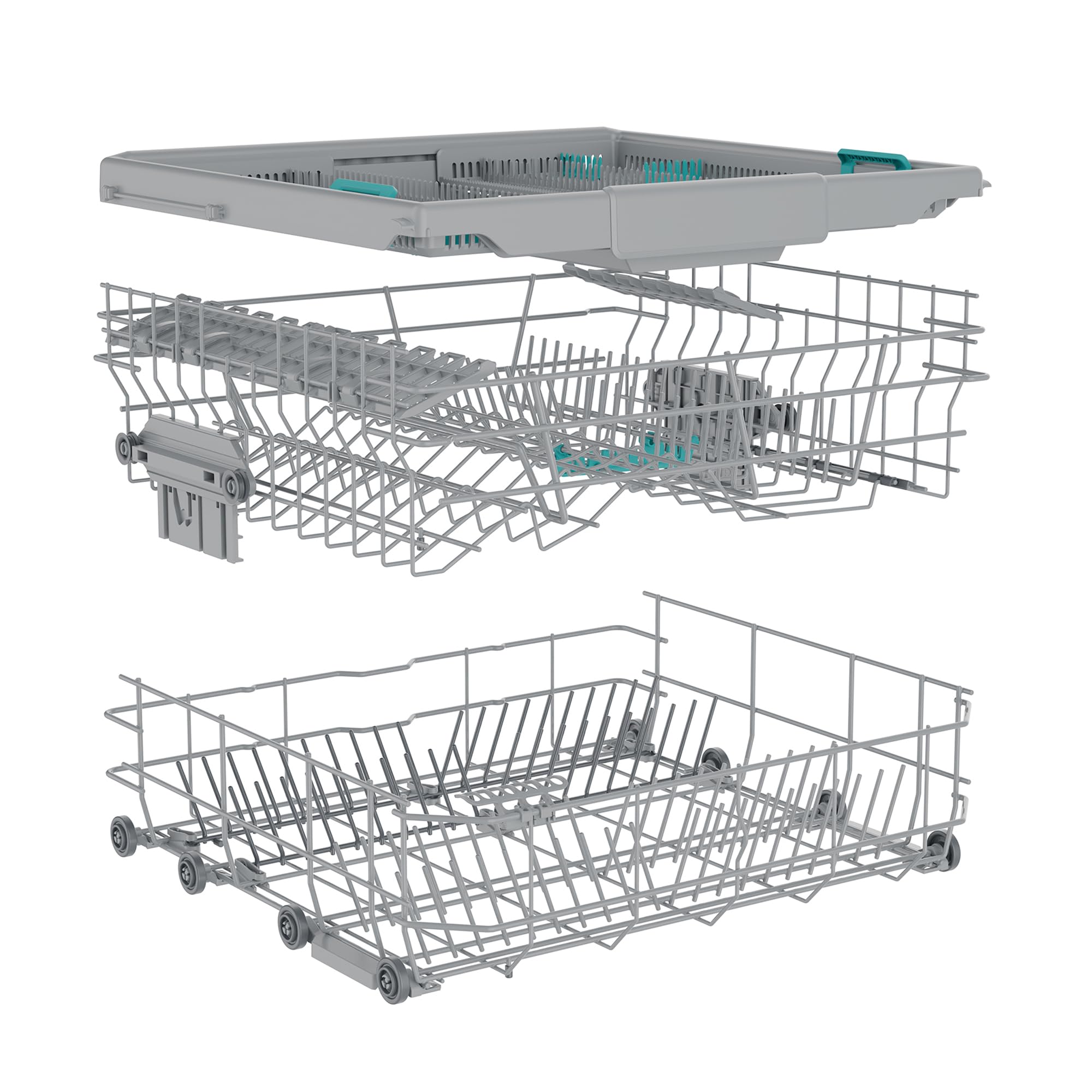 Hisense HS643B90X - Lavavajillas Clase B, 15 Servicios, Fondo 60cm, Secado Extra, Programa Automático, Tercera Bandeja, Programa Corto 1 hora, 15 Servicios, Aqua Protect System, Control Táctil, Inox