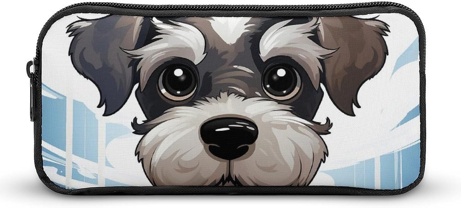 Adorable Schnauzer Pencil Case Large Capacity Pencil Pouch