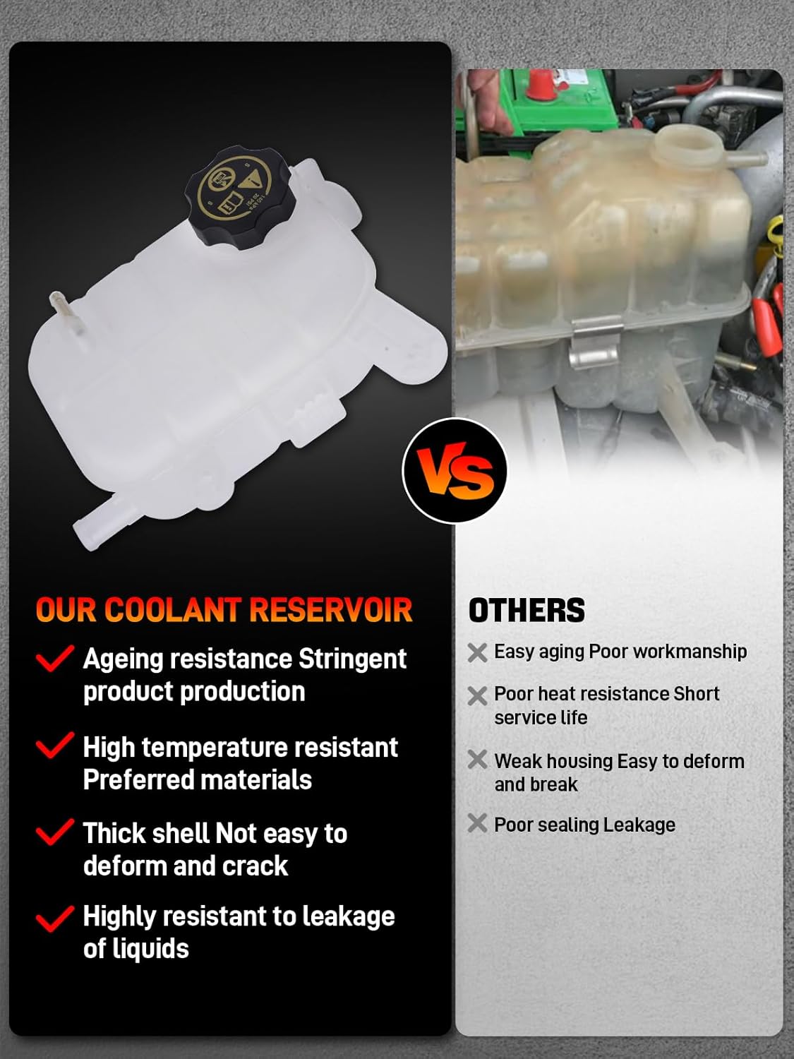 603-955 Engine Coolant Reservoir Tank with Cap, Radiator Overflow Tank Compatible with Buick Encore 1.4L, Chevy Trax 1.4L 1.8L Replaces# 95269001, 95201979