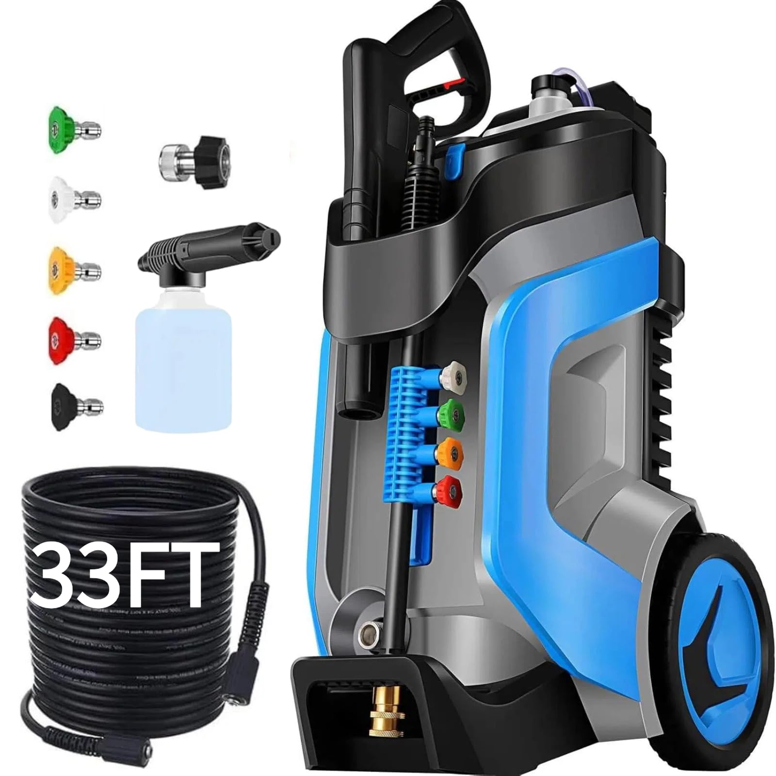 5000 PSI Electric Pressure Washer, 4.0 GPM Heavy Duty Power Washer with 33FT Pre...
