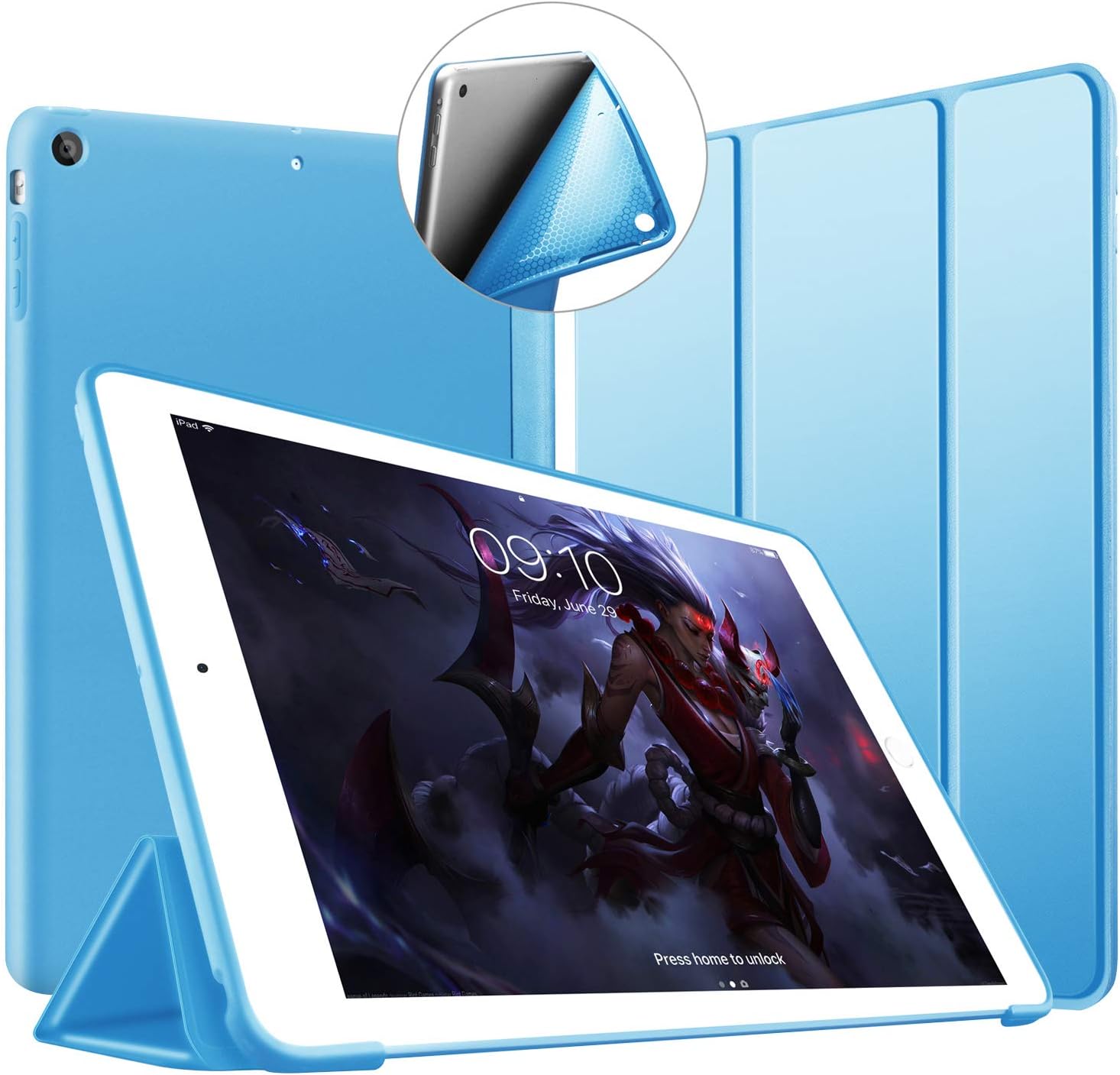 iPad Mini 3/2 / 1 Case, VAGHVEO Slim Lightweight Trifold Stand iPad Mini Smart Cases [Auto Sleep/Wake] with Flexible Soft Back Cover for Apple iPad Mini, iPad Mini2, iPad Mini3, Blue