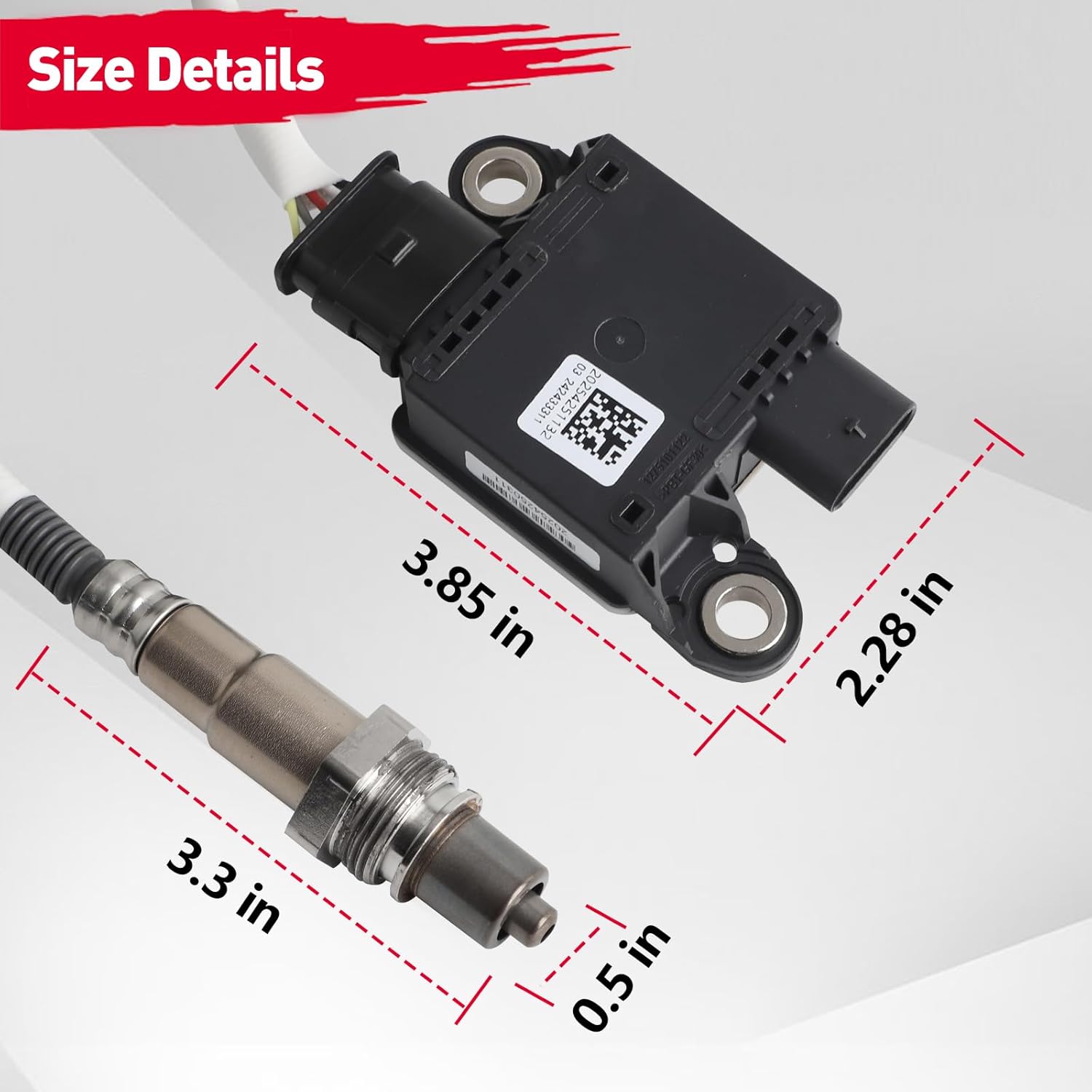JC3Z-5L239-C Diesel Exhaust Particulate Sensor Compatible with 2017-2022 Ford F150 F250 F350 F450 F550 Super Duty 6.7L V8, Replaces OE# 0281006766, 0281007522, HC3Z5L239D, HC345L239DA