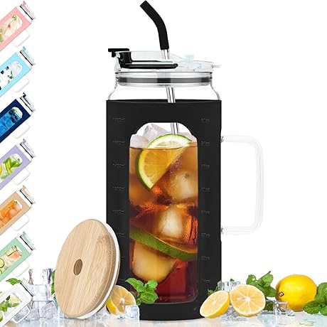 64oz Glass Cup: Stay Hydrated with Our Massive Glass Water Bottle!