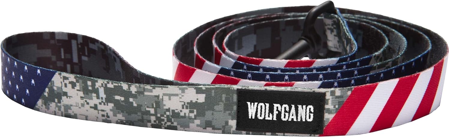 Wolfgang Heavy Duty Dog Leash, Pull-Tested to Over 800 lbs for Walking & Training, DigitalDog Print, Large