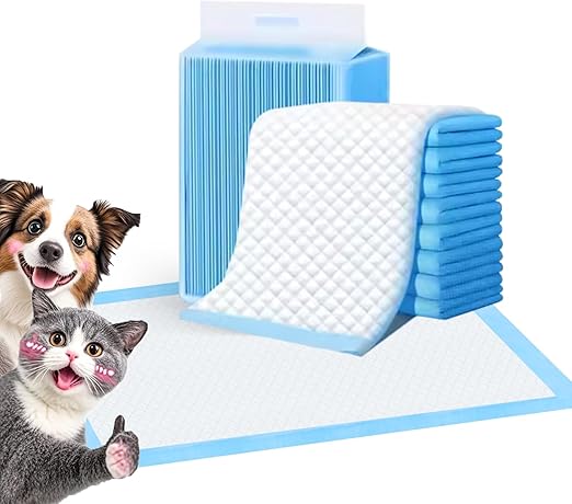 Super Absorbent Waterproof Dog and Puppy Pet Training Pad, Housebreaking Pet Pad, 100-Count Extra Small-Size, 17’’X24’’, Blue