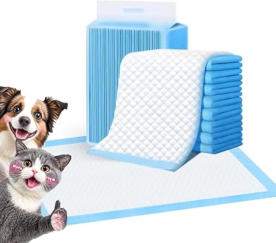 FluffyDream Super Absorbent Waterproof Dog and Puppy Pet Training Pad, Housebreaking Pet Pad,Blue 17"X23.6"100PCS