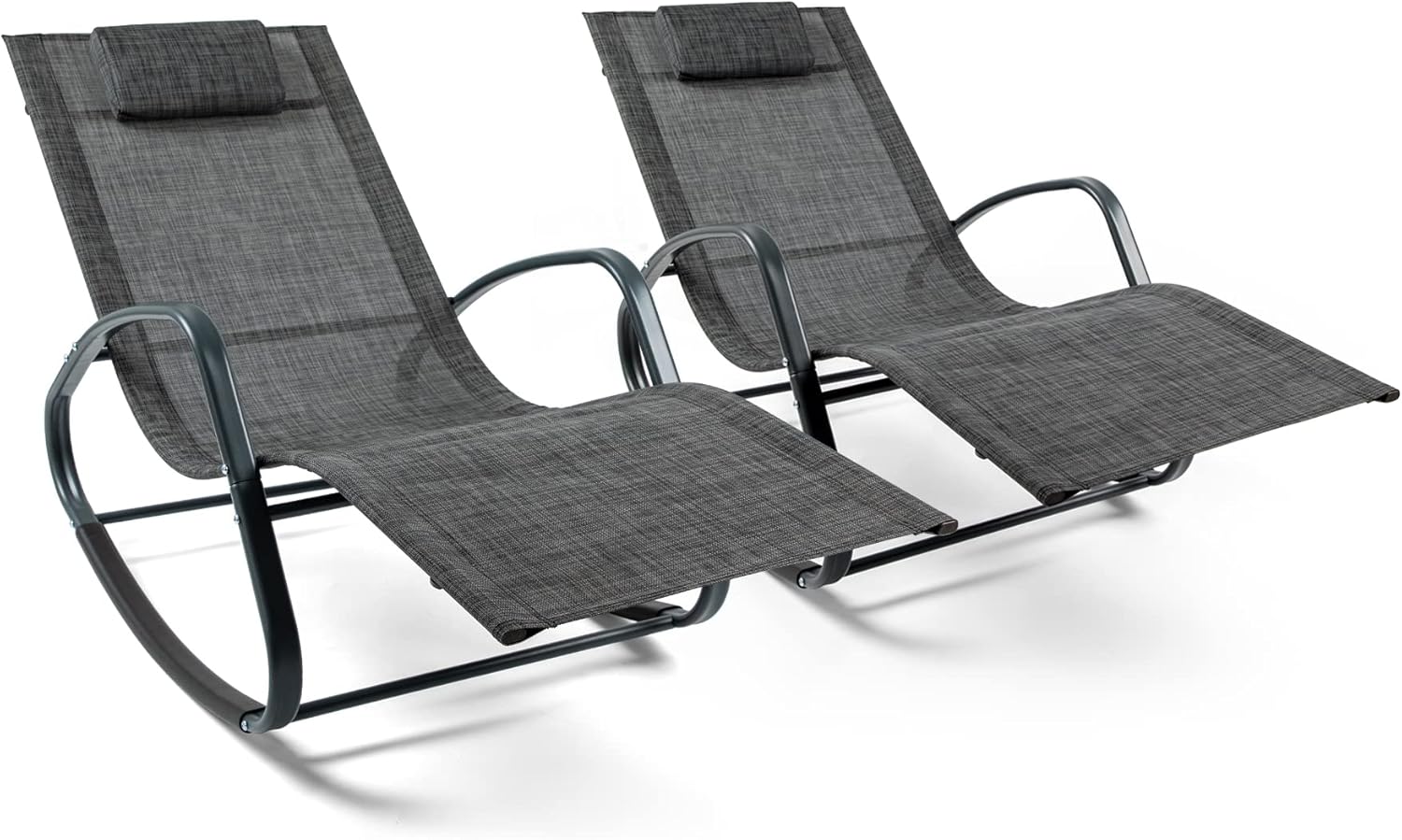 Cherbowing Sonnenliege 2erSet ergonomisch schaukelbar mit Kopfstütze