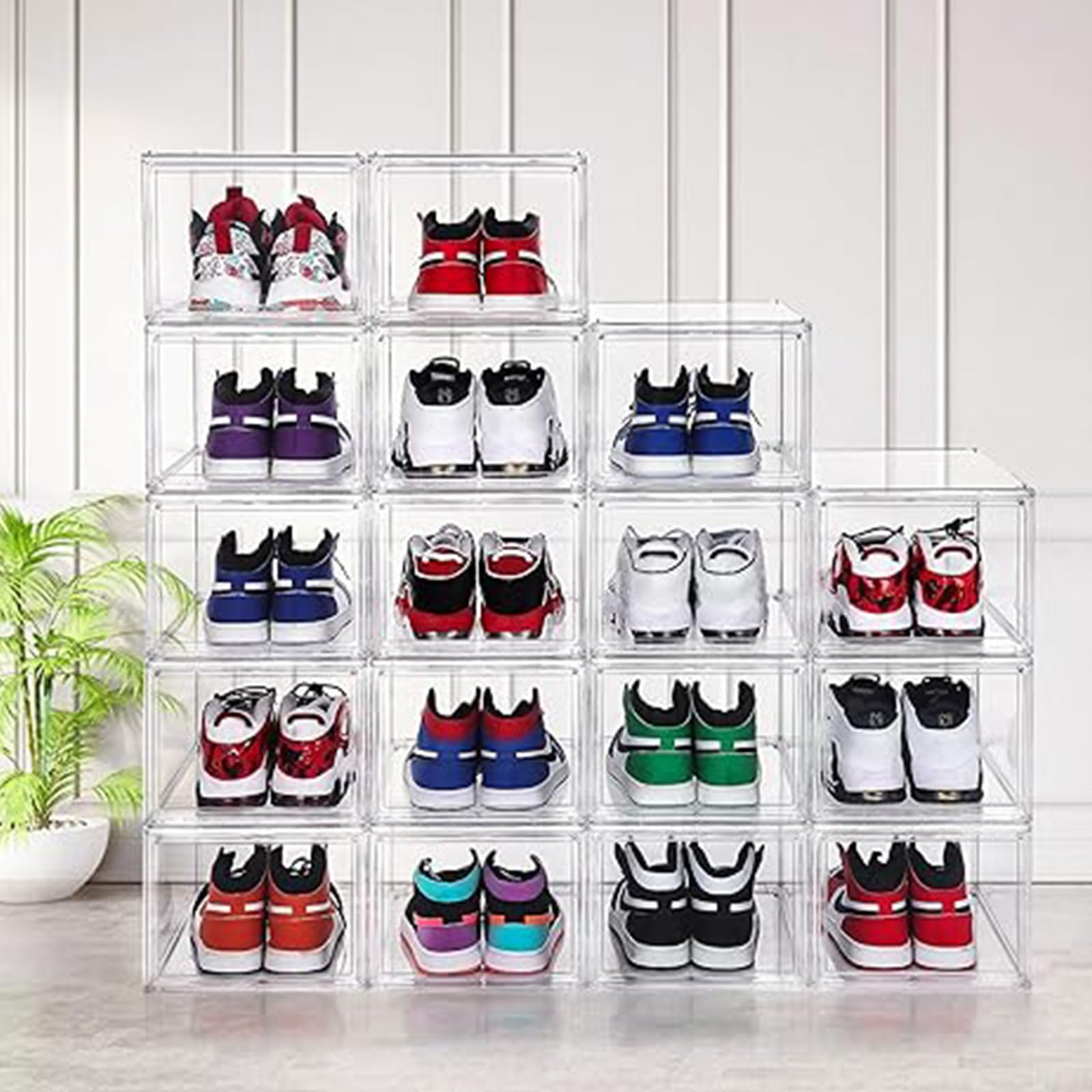 Armario Organizador de Zapatos，Caja de Exhibición de Acrílico Transparente, Plexiglass Vitrina Expositora，Vitrina de Muñecas con Puerta para Figuras Coleccionabl (1, 27x36x23cm)